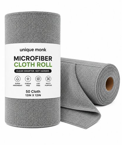 Reusable Microfiber Cleaning Cloth Roll (50pcs)