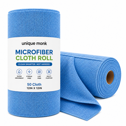 Reusable Microfiber Cleaning Cloth Roll (50pcs) Blue