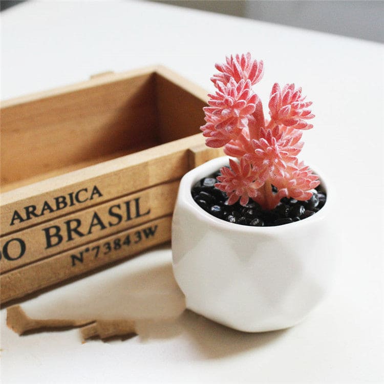 Artificial Succulent Bonsai Creative Ornaments for Home and office with Pot