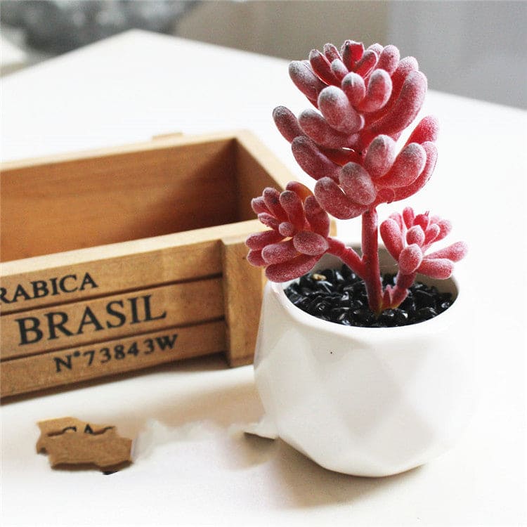 Artificial Succulent Bonsai Creative Ornaments for Home and office with Pot