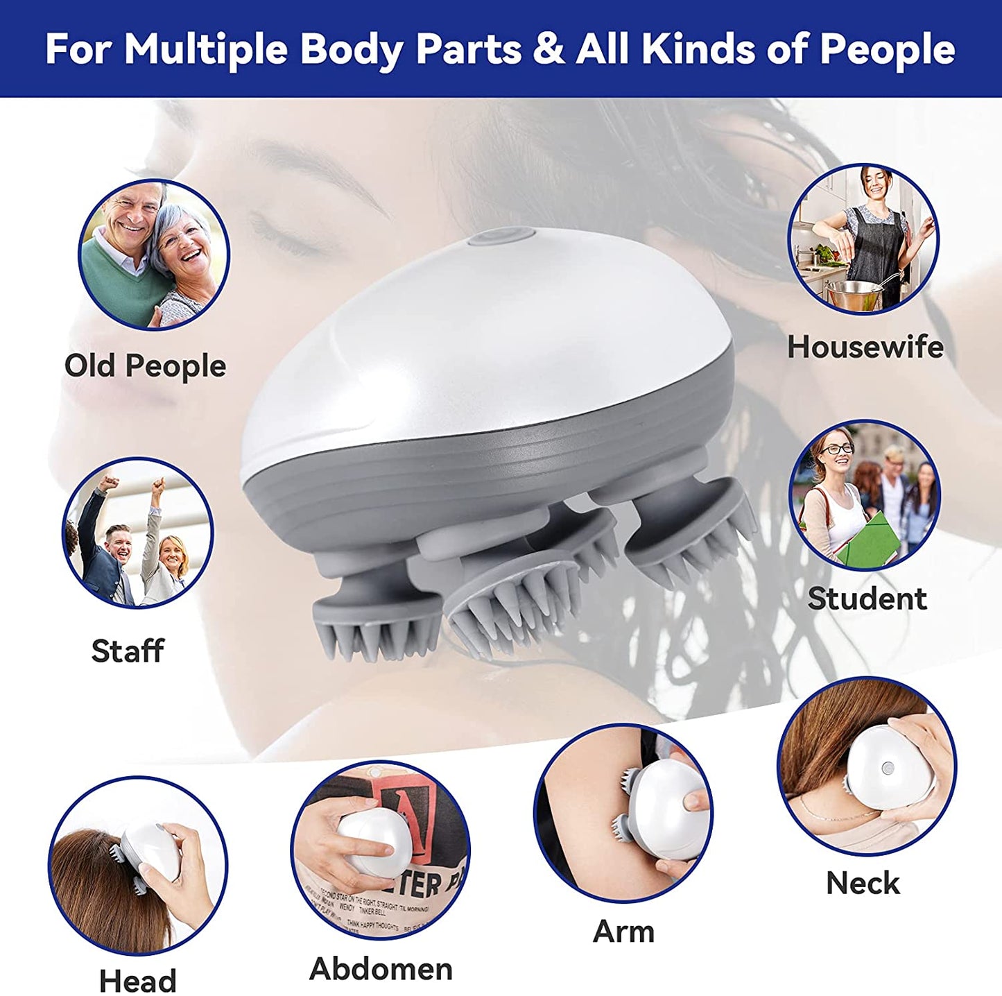 New Full Body Massager Vibration Physiotherapy Kneading Head and body Massager