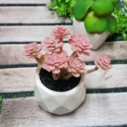 Artificial Succulent Bonsai Creative Ornaments for Home and office with Pot